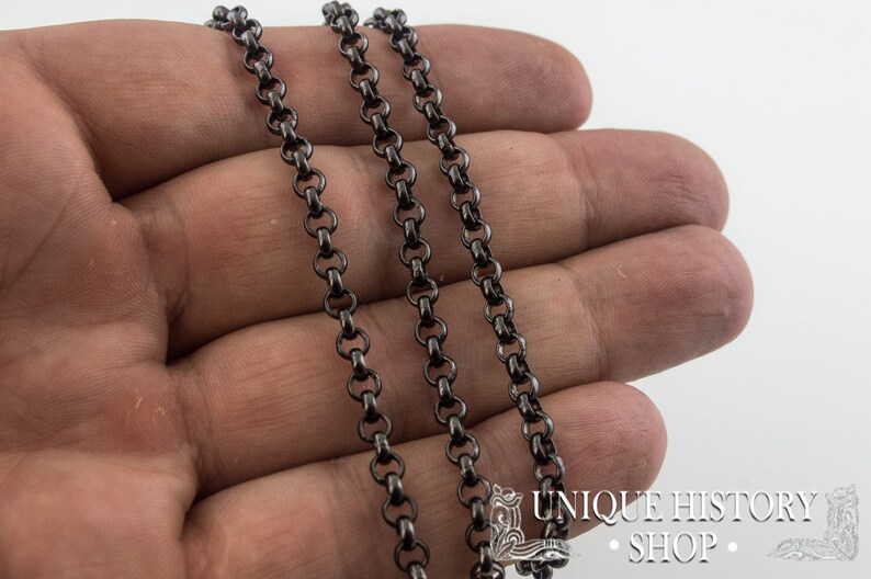 Black Ruthenium Plated Chain \u2022 Black Chain \u2022 925 Sterling Silver Chain \u2022 Gift for Him \u2022 Chain for Man \u2022 Men/'s Chain