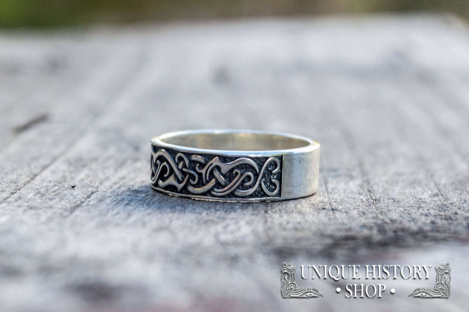 Silver Viking Ornament Ring, Scandinavian Jewelry, Viking Band, 925 ...
