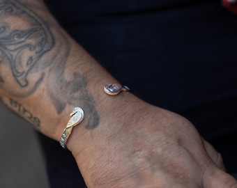 Custom Odin Raven silver bracelet, statement Viking arm jewelry, unique Scandinavian jewelry, birthday gift for him, men norse bracelet