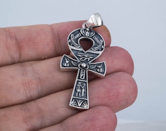 Pendente Ankh Egiziano In Argento 925 Simbolo Gioiello Nuovo