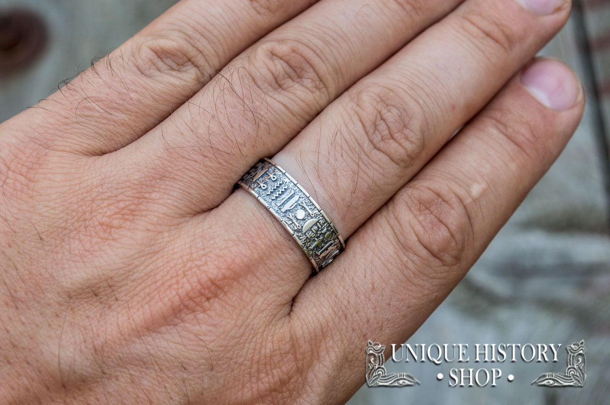 Silver Egyptian Ring - Historical Jewelry featuring Old Silver Egyptian Ring - Historical Jewelry featuring Old