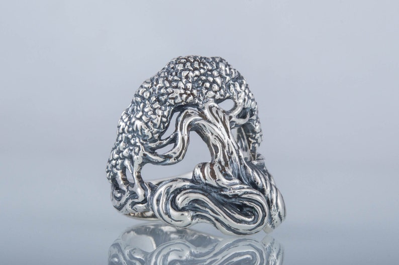 Handmade Yggdrasil Symbol Signet Sterling Silver Scandinavian Tree Norse Jewelry 925 Silver Yggdrasil The World Tree Viking Ring