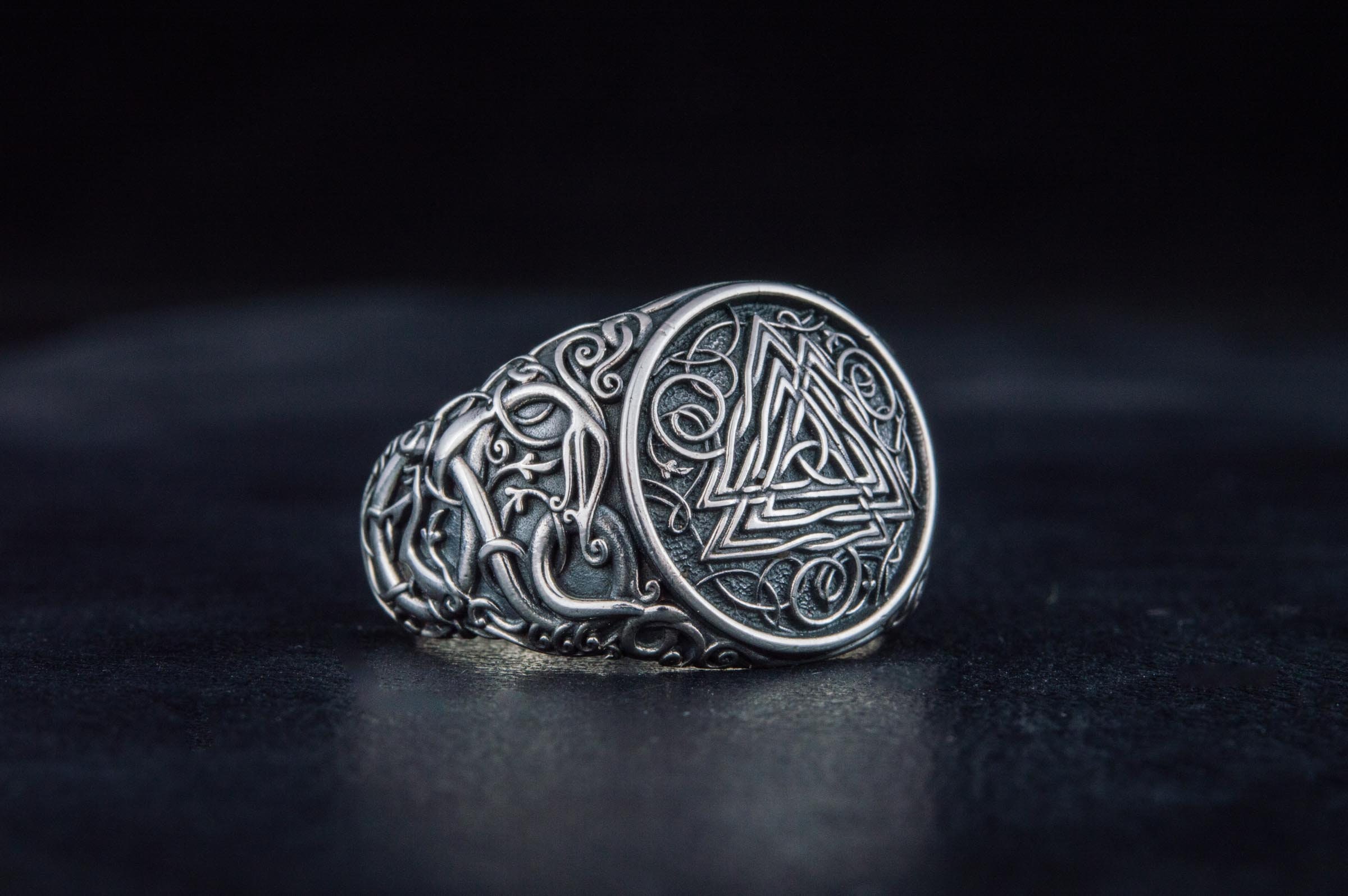 PARYFO Wikinger Ring Männer - 925 Sterling Silber Wolf Ring Nordischer Schmuck