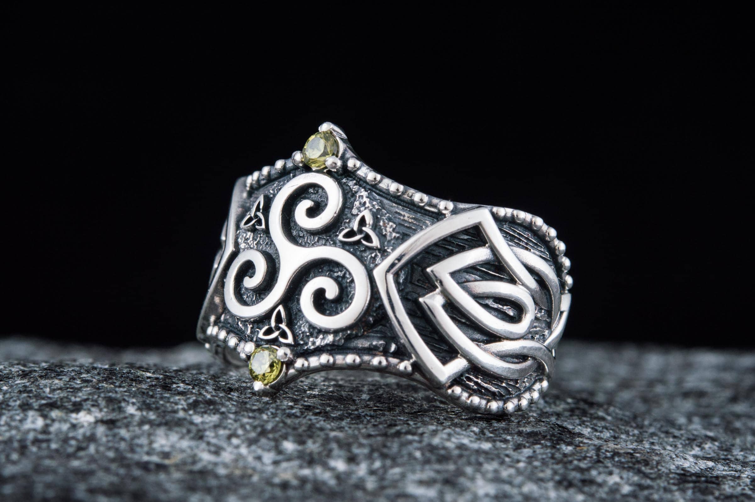 Anello Celtico Triscele In Argento 925 – Tripla Spirale, Gioiello Regalo Per Donne In Confezione Regalo