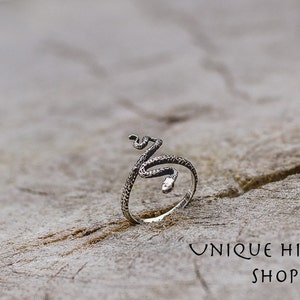 Silver Snake Animal Ring, Cobra Wrap Ring, Snake Jewelry, Silver Snake Ring, 925 Silver Animal Ring, Handcrafted Jewelry, Tiny Snake Ring image 2