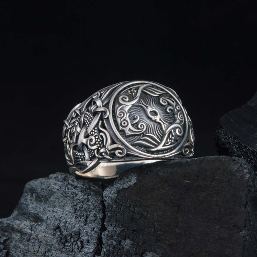 Sterling Silver Raven Ring - Etsy