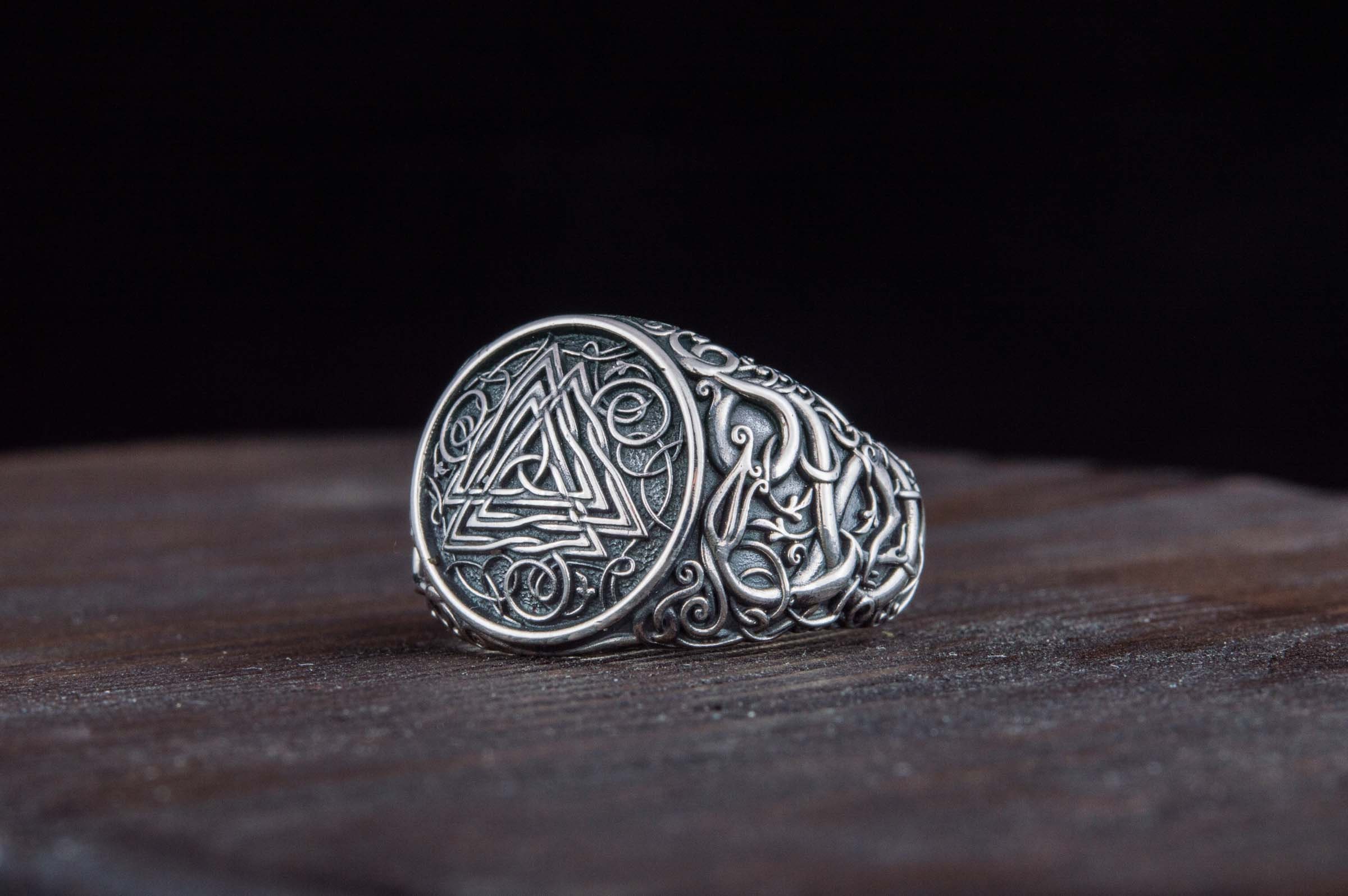 silver valknut ring silver valknut ring