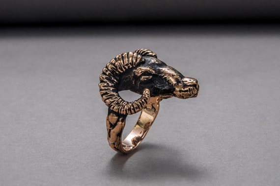 Odin's ravens Bronze Ring, Handmade