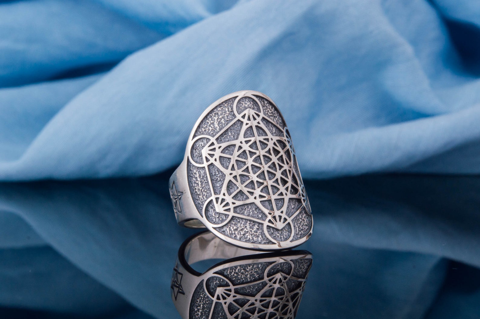 Metatron Cube Ring Silver Metatron Cube Sacred Geometry Etsy