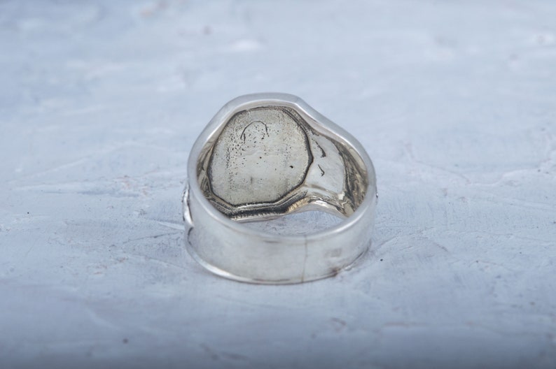 Bague de pirate en argent avec tête de mort et os croisés, signet d'ancre avec symbole Jolly Roger, bijoux de pirate en argent 925, cadeau pour mari marin image 10