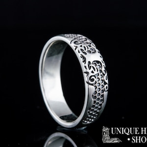 Yggdrasil Norse Symbol Ring, Handmade Viking Jewelry, Custom Engraved World Tree Ring, Scandinavian Medieval Statement Gift for Boyfriend