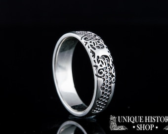 Yggdrasil Norse Symbol Ring, Handmade Viking Jewelry, Custom Engraved World Tree Ring, Scandinavian Medieval Statement Gift for Boyfriend