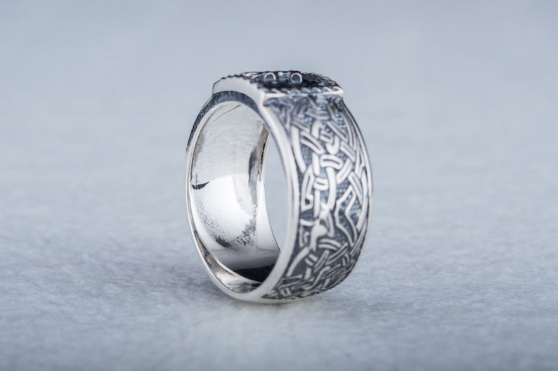 Sol Rune Ring Wikinger-Muster-Ring Sterling Silber ...