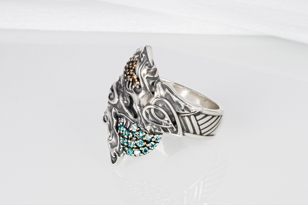 Skoll and Hati Ring, Viking Wolves Ring, Ancient Mythology Jewelry ...