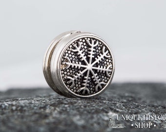 Helm of Awe Bead - Paracord Bead with Aegishjalmur Symbol Handcrafted Silver Viking Jewelry Accessories Ideal for Norse Bracelet