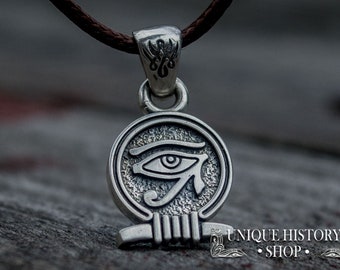 Eye of Horus Amulet - Egyptian Jewelry Featuring the Wadjet Eye Symbol of Protection and Life Historical Necklace with Ancient Egypt Symbols
