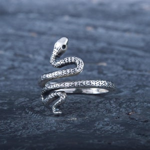 Silver Snake Animal Ring, Cobra Wrap Ring, Snake Jewelry, Silver Snake Ring, 925 Silver Animal Ring, Handcrafted Jewelry, Tiny Snake Ring image 7