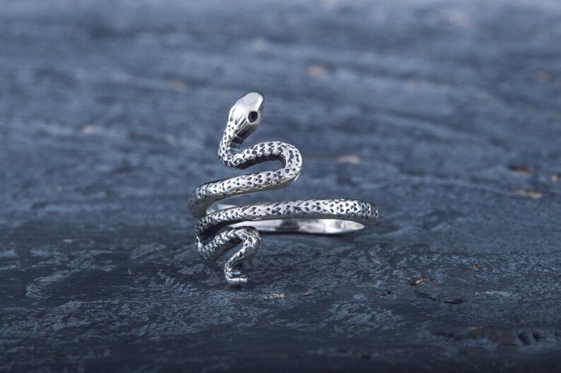 Silver Snake Animal Ring, Cobra Wrap Ring, Snake Jewelry, Silver Snake Ring, 925 Silver Animal Ring, Handcrafted Jewelry, Tiny Snake Ring image 7