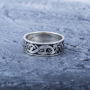 Norse Ring, Viking Ornament Ring, 925 Silver Viking Ring, Scandinavian ...