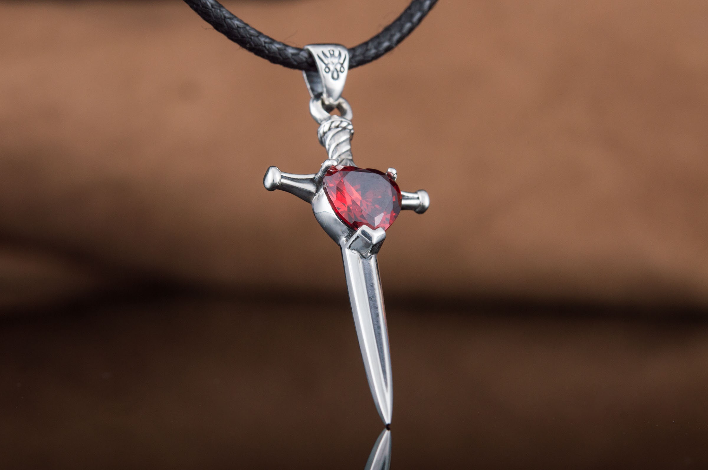 Silver Sword Pendant - Unique Warrior Necklace Featuring Dagger