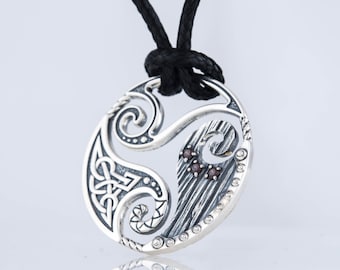 Silver Triskelion Pendant - Celtic Triple Spiral Necklace Handcrafted Viking Style Jewelry Inspired by Old Norse Traditions