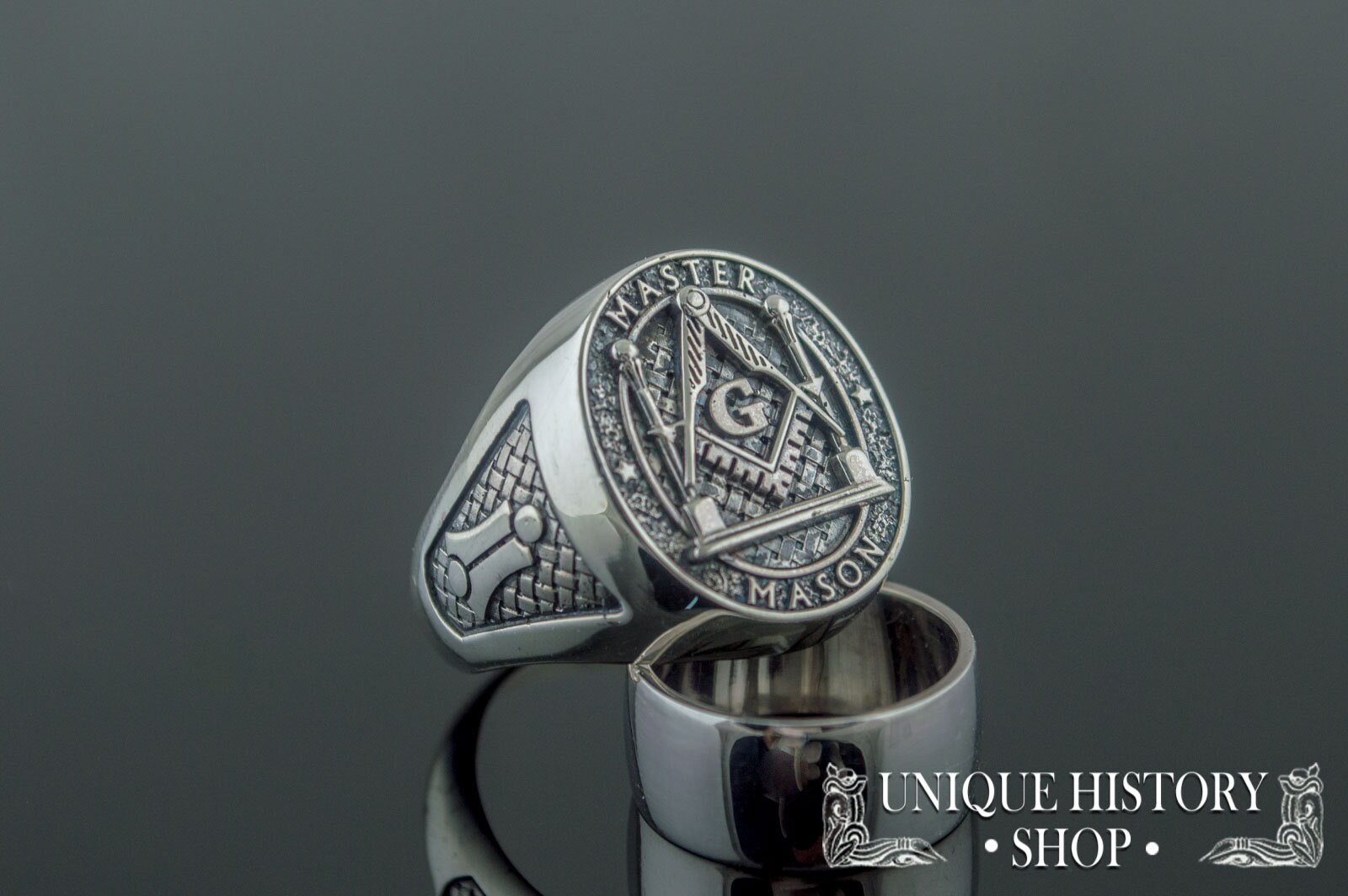 Master Mason Ring Silver Masonic Ring Master Mason Jewelry Etsy