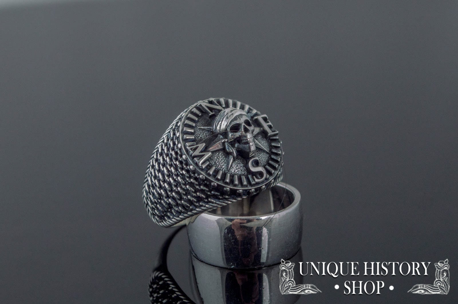 Anillo pirata anillo de cráneo pirata anillo de rosa de Etsy