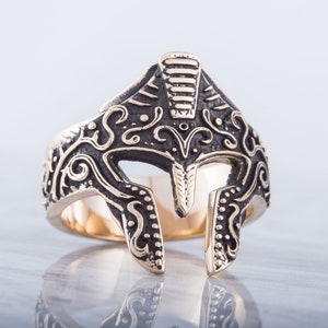 Gladiator Helmet Ring - Spartan Warriors Jewelry Inspired by Ancient Battles Handcrafted Historical Ring for Men and Women