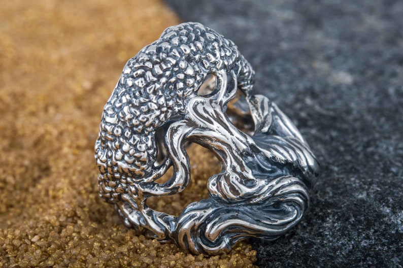 Handmade Yggdrasil Symbol Signet Sterling Silver Scandinavian Tree Norse Jewelry 925 Silver Yggdrasil The World Tree Viking Ring