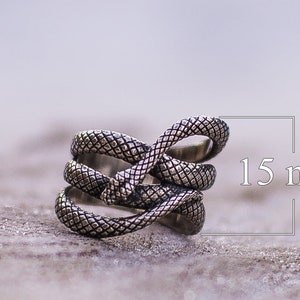 925 Silver Snake Ring Men Cobra Ring with Snake Pattern Gift for Husband Boyfriend Black Mamba Ring Jewelry Serpent Signet with Snake Skin image 6