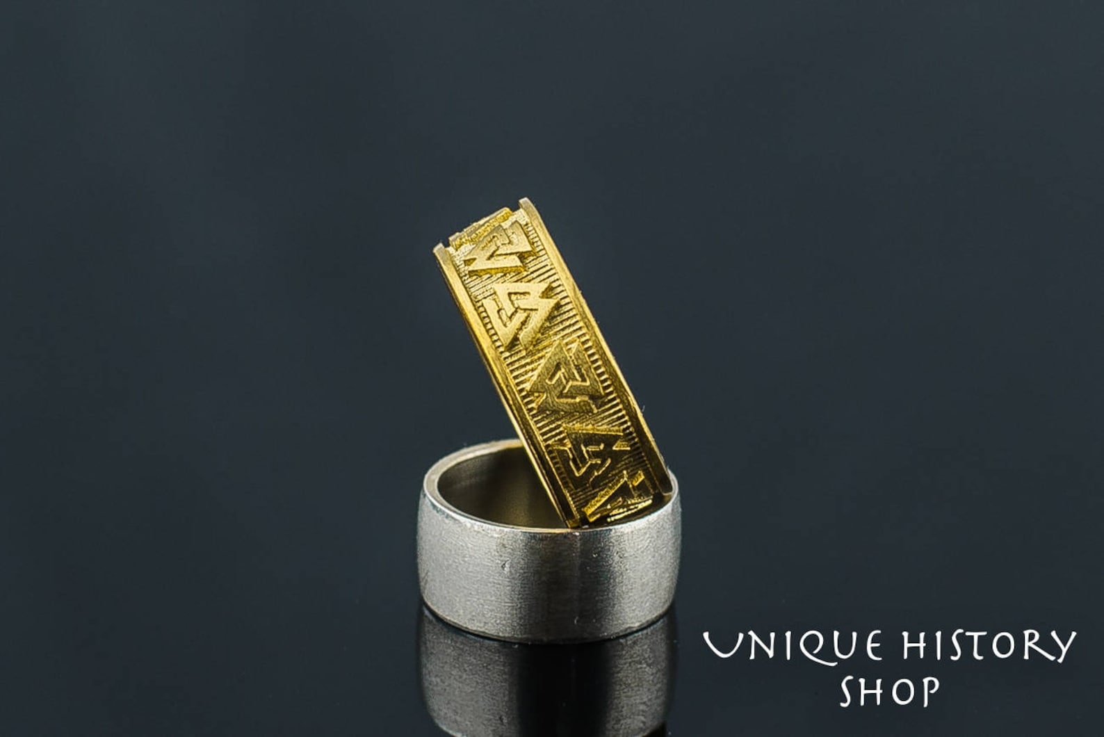 Viking Gold Rings Viking Valknut Ring - Gold Old Norse Jewelry Featuring Odin Symbol ...