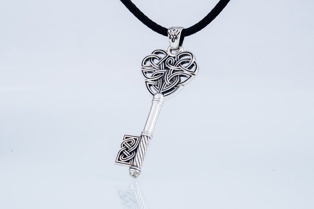 Celtic Knot Key Necklace, Heart Key Necklace, Sterling Silver Key ...