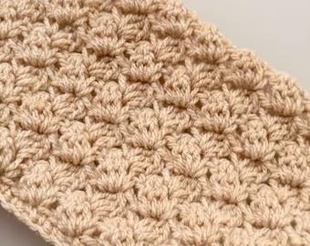Crochet Pattern PDF Reversible Shell Stitch  + Video Tutorial For Blankets & Other Projects US Terms