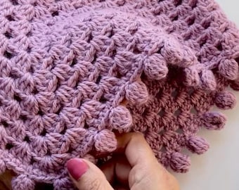 Crochet Pattern PDF Download. Bobble Poncho Baby - Adult + Video Tutorial US TERMS