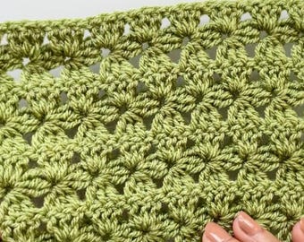 Crochet Pattern PDF Download - Tetra Flower Stitch / Blankets and Shawls  + Video Tutorial - US TERMS