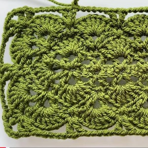 Rechteckige Muschelmuster Häkeldecke: Afghan/Throw (PDF Download + Video Tutorial US Version 2)