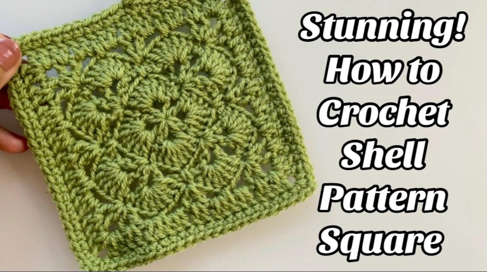 Crochet Pattern - PDF Download - Shell Stitch Square Pattern + Video ...