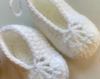 Crochet Baby Ballerina Shoes Pattern: PDF Download + Video Tutorial 6-9 and 9-12 Months