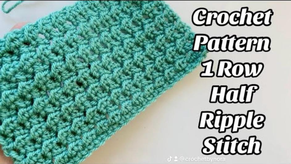 Crochet Pattern - Half Ripple Stitch PDF + Video Tutorial for Blankets ...