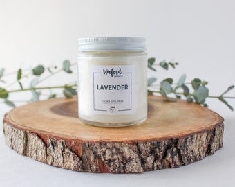 Lavender Scented Soy Candle - Handmade Candles in Jars for a Mother's Day Gift