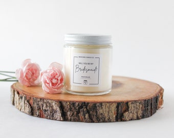 Bridesmaid Candle, Will You Be My Bridesmaid Candle, Bridesmaid Proposal Gift, Personalized Gift, Bridal Party Gifts, Vanilla Candle