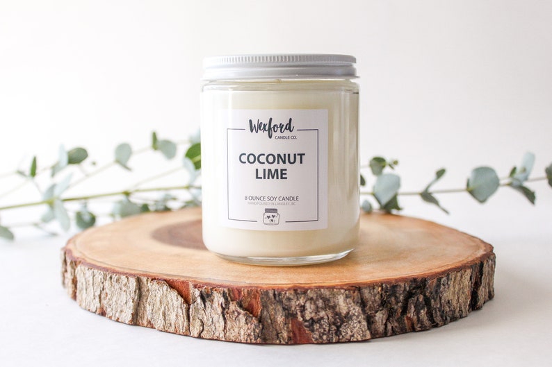 Coconut Lime Scented Soy Candle Handmade Bestie Birthday Gift for Her image 1