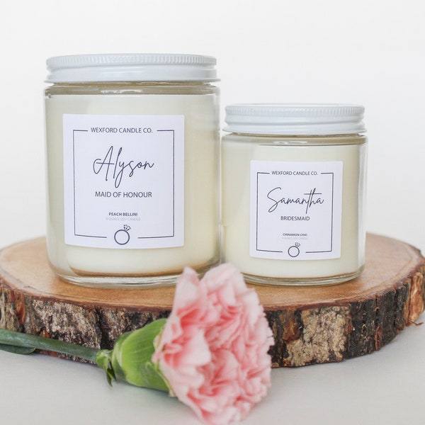 Custom Bridesmaid Proposal Candles, Maid of Honour Gift, Wedding Party Gifts, Bridal Party Candles, Gifts for Bridesmaid from Bride