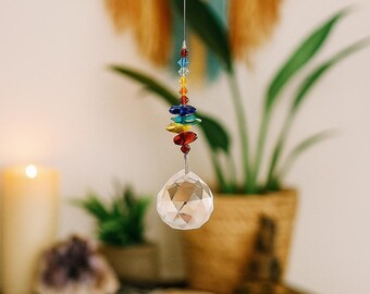 NEW | Rainbow Sun Catcher Prism | Crystal Pendant Decoration | Handmade Light Catcher | Home Decor | Original Gift | Chakra Ornament Pendant