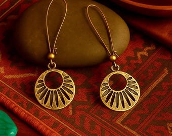 Silver or Bronze Earrings | Antique Silver or Bronze Metal Earrings | Long Light Dangle Earrings | Boho Ethnic Jewelry | Original Earrings