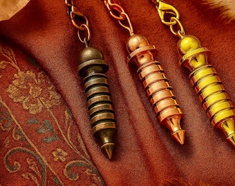 Pointed Bullet Pendulum | Dowsing Pendulum Pendant | 51x12mm | Chain 23cm | Heavy Pendulum | Metal Divining Pendulum | Removable Pendant