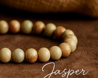 Jasper Bracelet | HARMONY | No FEAR | NURTURING | Natural Gemstone Organic Boho Bracelet | Intention Bracelet | 8mm | Unisex Jewellery