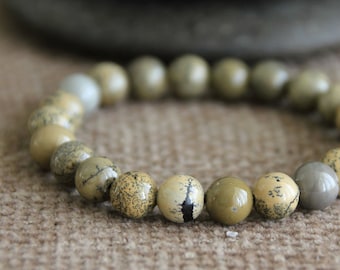 Dendritic Jasper Bracelet-SPIRIT LIFTING/MIND Clarity/Frustration-Gemstone Jewelry-Stacking Bracelet-Intention Bracelet-Chakra Healing
