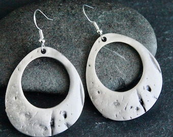 Large Silver Hoop Earrings | Antique Silver Metal Earrings | Handcrafted Earrings | Silver Jewellery | Original Bohemian Ethnic Jewellery