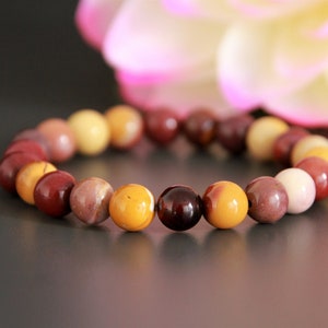 Mookaite Jasper Bracelet | Australian Jasper Bracelet | Gemstone Mala Bracelet | Boho Jewelry | Intention Bracelet | Chakra Healing Bracelet